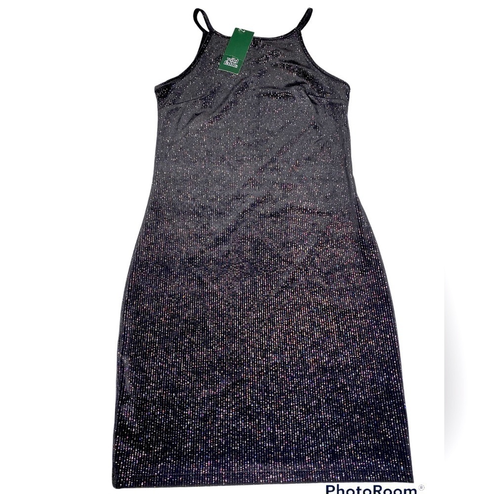 NWT WILD FABLE GLITTERY LITTLE VELVET BLACK DRESS SIZE XS